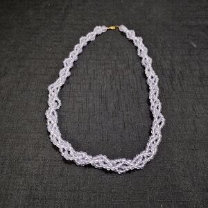 Elegant Lavender Multistranded Beaded Necklace